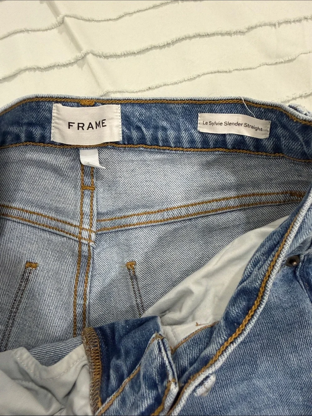 Frame Denim Light Wash Straight Leg Jeans - Picture 4 of 4